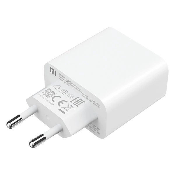 Xiaomi Mi 33W Wall Charger (Type-A + Type-C) /. شاحن (٣٣ واط) بمنفذين (تايب-سي) و (يو أس بي) من شاومي