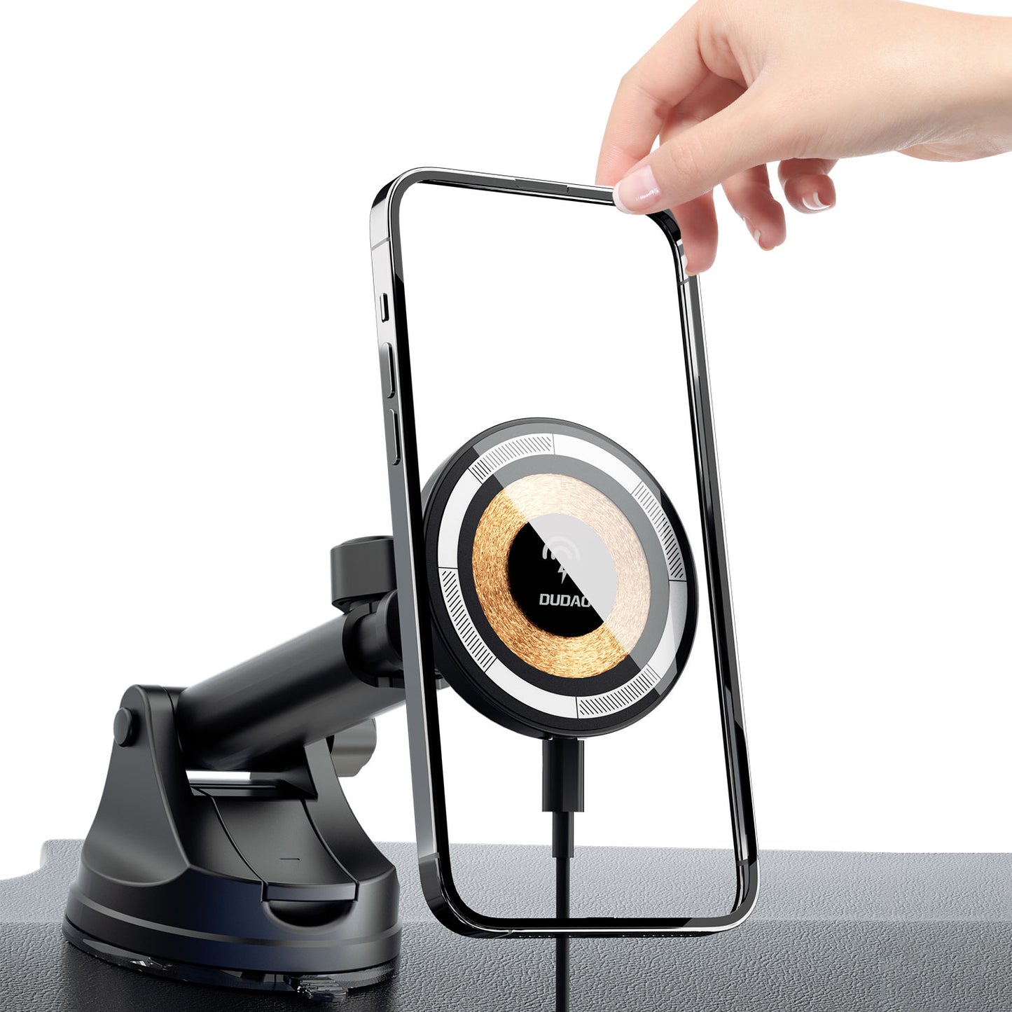 DUDAO Magnetic Wireless Car Charger / شاحن لاسلكي للسيارة من دوداو
