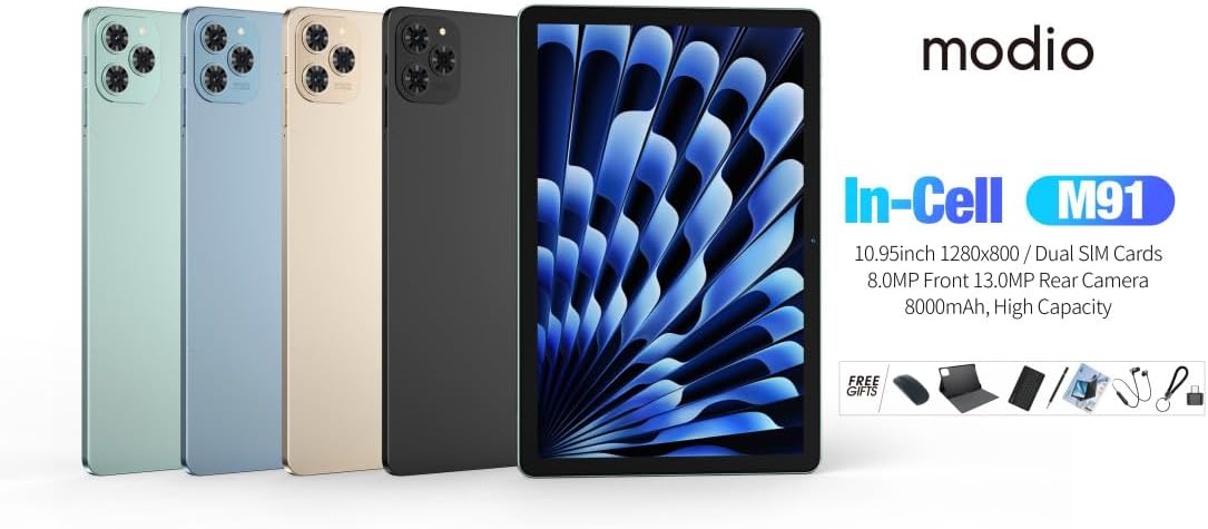 Modio In-Cell M91 10.95" 5G Tablet /. تابلت (ام91) الجيل الخامس من موديو