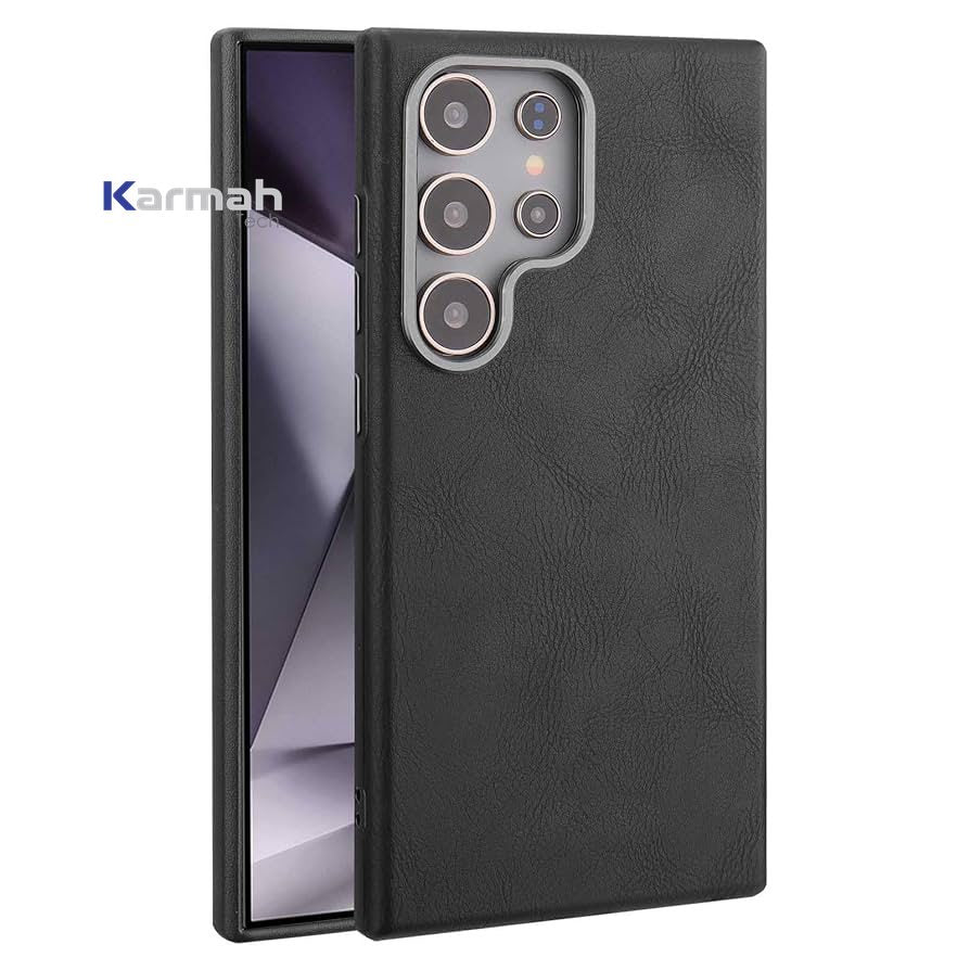 Samsung Galaxy S25 Ultra Protection Leather Case/ غطاء الحماية الخلفي الجلدي لهاتف جالاكسي إس ٢٥ ألترا