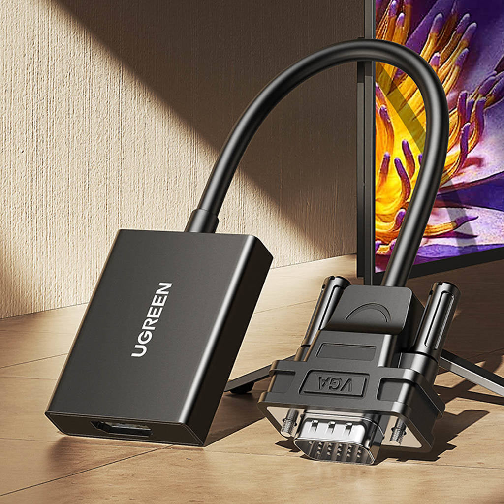 Ugreen VGA (male) to HDMI (female) Adapter / محول شاشة الكمبيوتر القديمة إلى شاشة عالية الجودة من يوجرين