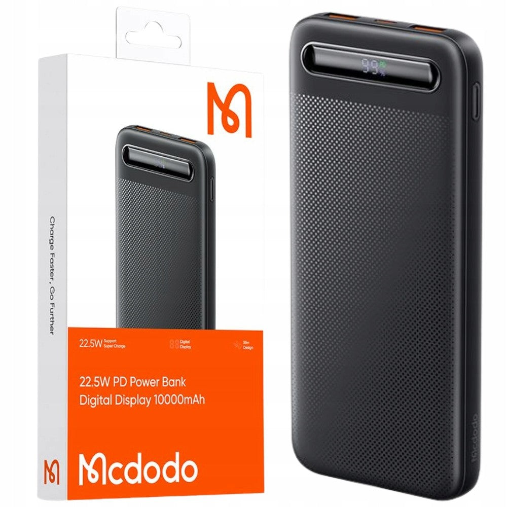 Mcdodo Digital Display 10000mAh 22.5W Power Bank /. بوربانك بشاشة رقمية (10000ميلي أمبير) وقدرة (22.5واط) من مكدودو