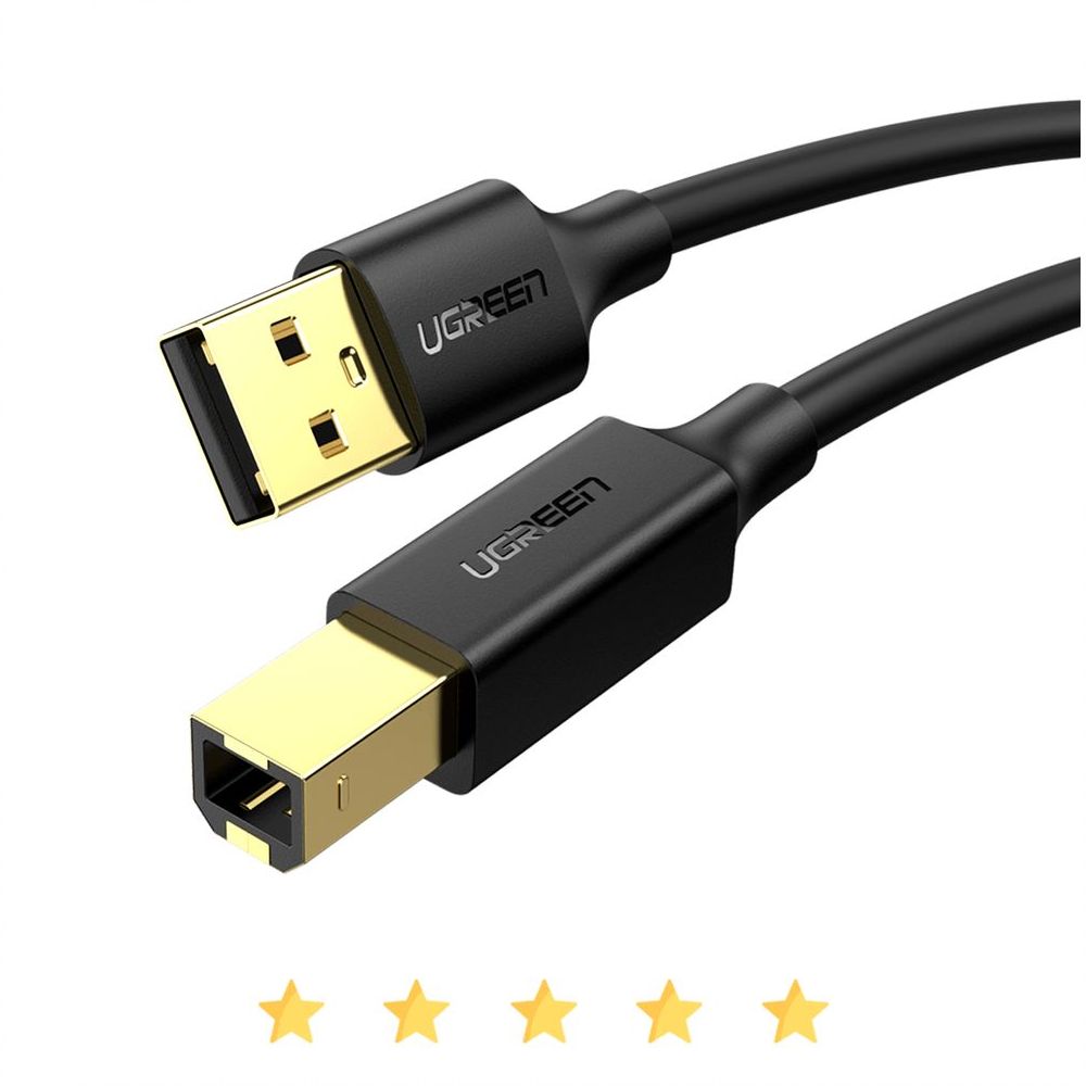Ugreen USB-B Printer (Male) to USB-A (Male) 2m Cable / كيبل طابعة بطول ٢ متر من يوجرين