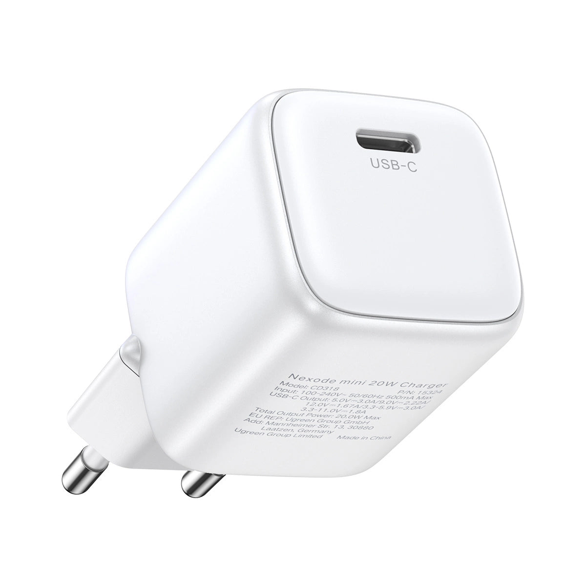 Ugreen Nexode Mini GaN 20W USB-C Charger /  شاحن مصغر بقدرة (٢٠ واط) من يوجرين