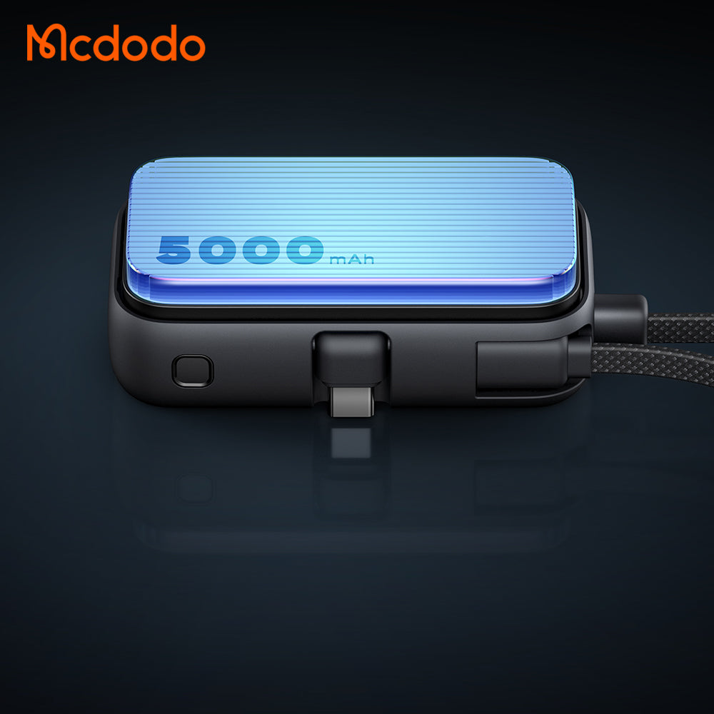 Mcdodo Pocket Power Bank with Built in Cable & Connector /  بوربانك بحجم الجيب (5000 ميلي أمبير) بمنافذ مدمجة من مكدودو