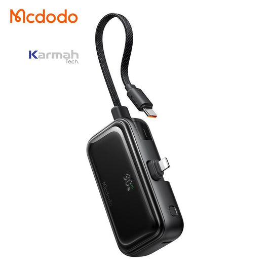 Mcdodo FreeKit Pocket Power Bank with Built in USB-C Cable & Lightning Connector/  بور بانك محمول بسعة (٥٠٠٠ ميلي أمبير) من مكدودو