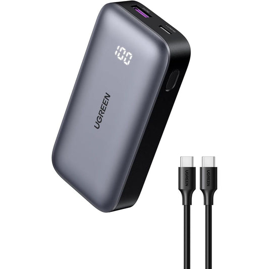 UGreen 30W Dual Port 10000mAh Ultra Slim Quick Charging PowerBank /. بور بانك (١٠٠٠٠ ميللي أمبير) من يوجرين