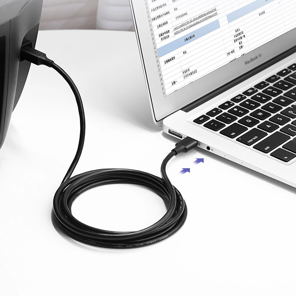 Ugreen USB-B Printer (Male) to USB-A (Male) 2m Cable / كيبل طابعة بطول ٢ متر من يوجرين