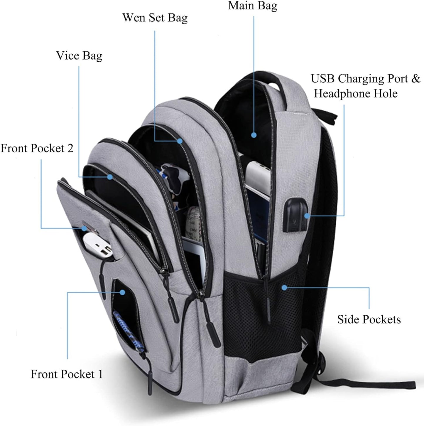 Vaupan Business Travel Laptop Backpack/. حقيبة ظهر متعددة الوظائف من فاوبان