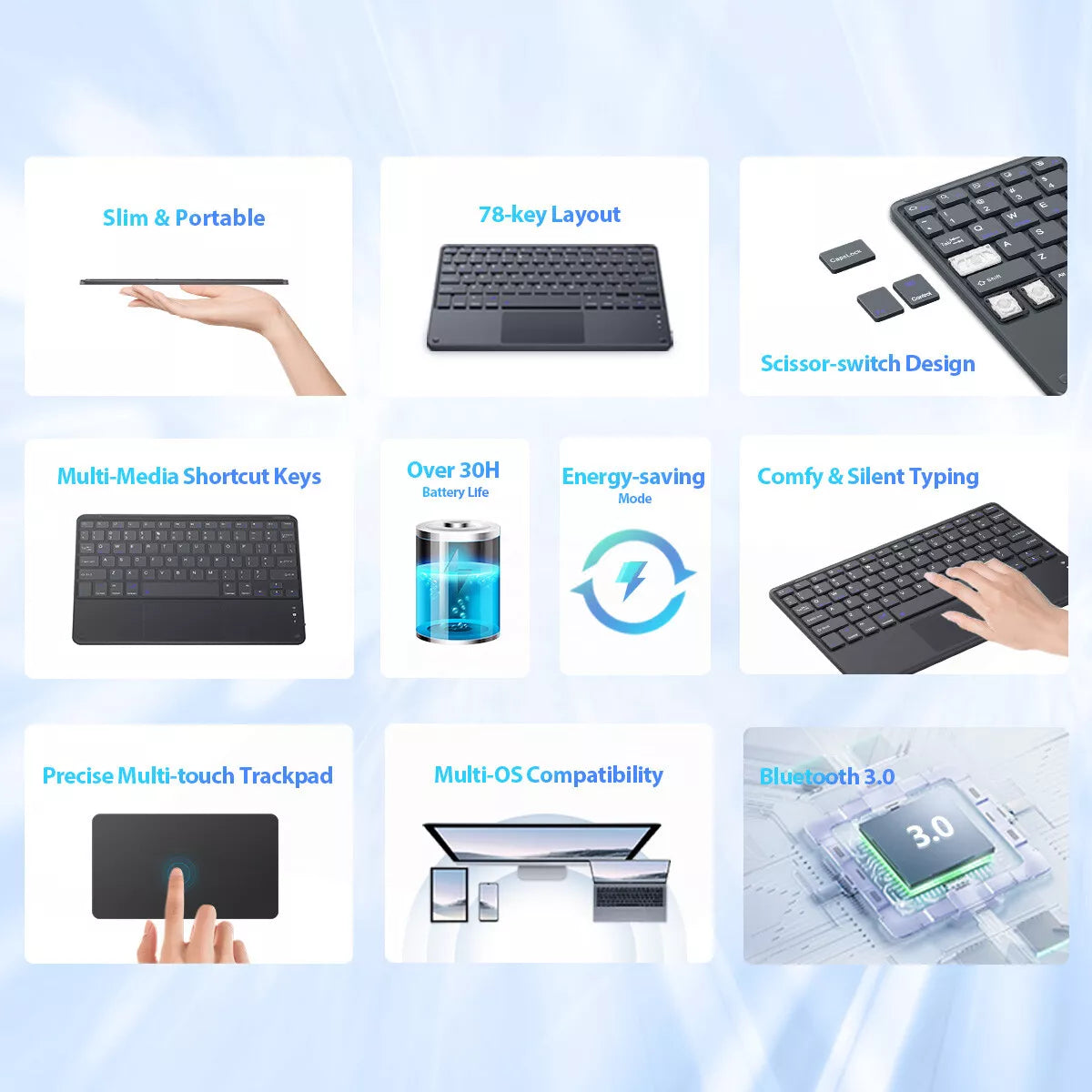 Blackview K1- wireless Bluetooth keyboard /. لوحة مفاتيح لاسلكية - بلوتوث من بلاك فيو