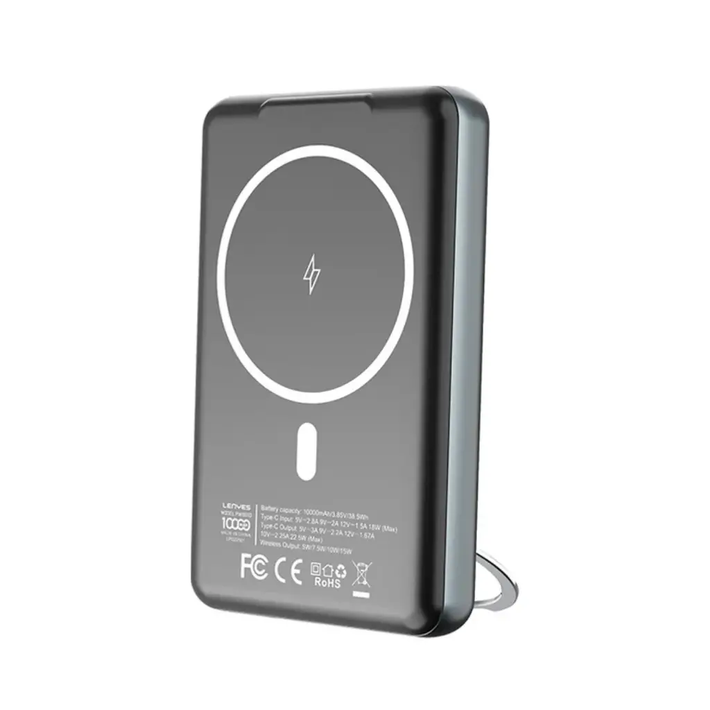 باوربانك Lenyes PW1001D مغناطيسي بسعة 10000mAh مع شحن سلكي 22.5W ولاسلكي 15W